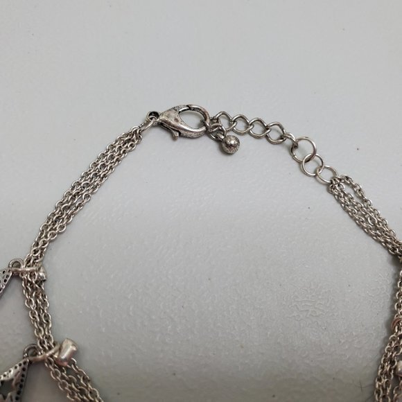 Chain Bracelet Silver Tone Charms Love Joy Peace T - Picture 5 of 8